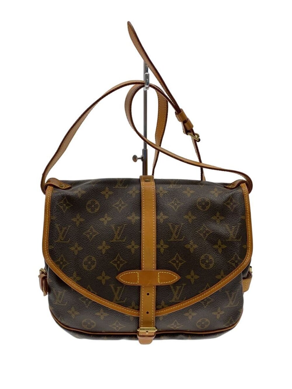 Louis Vuitton Saumur Canvas Crossbody Bag Brown